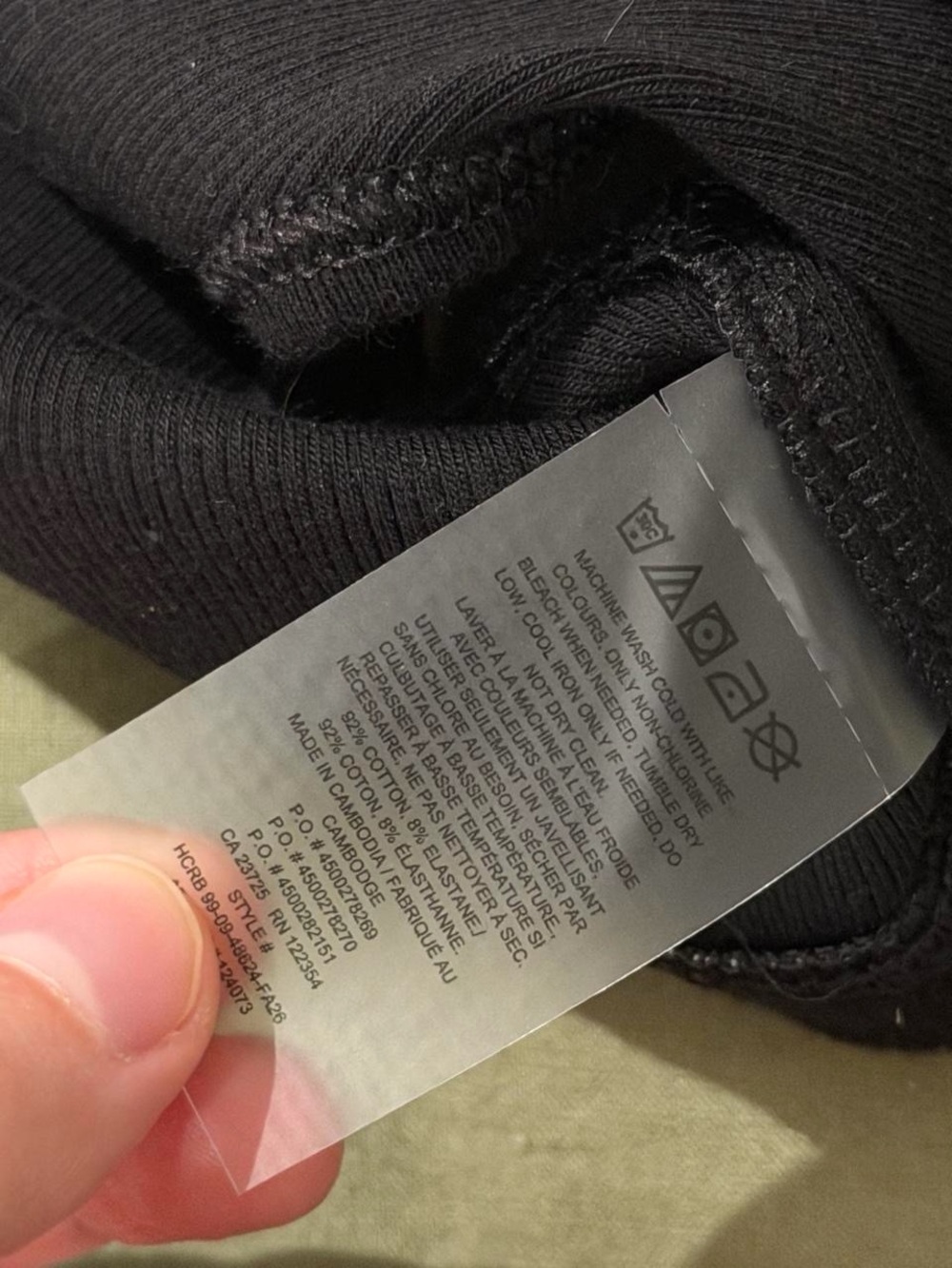 Aritzia Black Ribbed Scoop Bralette - Picture 2 of 2